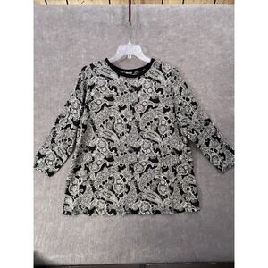 Roaman's Long Sleeve Shirt 1X‎ 22/24 Paisley Print Pullover Top Casual Basics